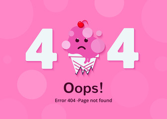 Error 404 page layout vector design. The page you requested could not be found.