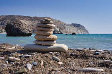 Aphrodite Beach on a sunny day. Paphos. Cyprus.