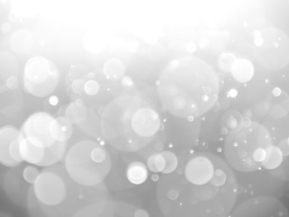 White bokeh background. Blur background. White bubbles.