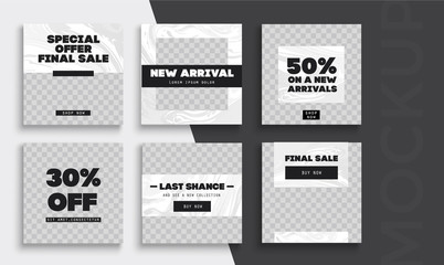 Sale banner layout design. Set of social media web banners for shopping, sale, product promotion. 