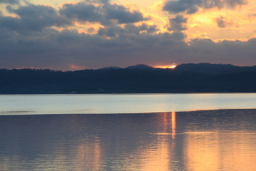 tramonto sul lago