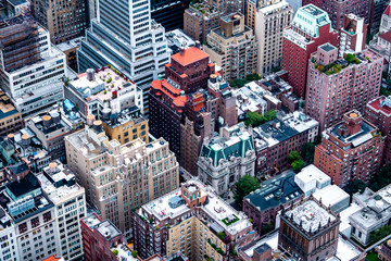 Panoramic view  of NYC from Empire state tower before sunrise in Manhattan , New york city