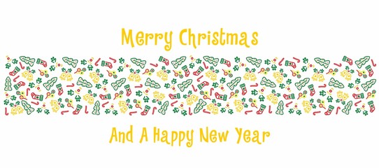 Fototapeta premium Merry Christmas card v.5. Vector. 