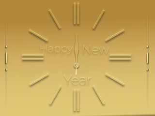 Uhr, Jahreswechsel, Neujahr, Golden