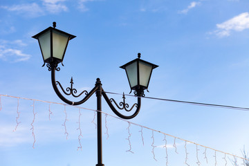 Beautiful lamp post in the park