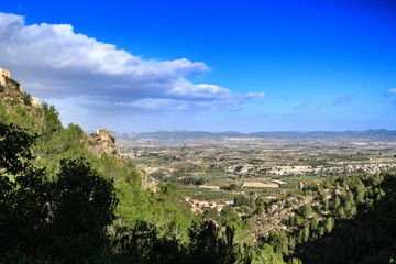 Fototapeta na wymiar Panoramic view of the Albaida Valley in Valencia