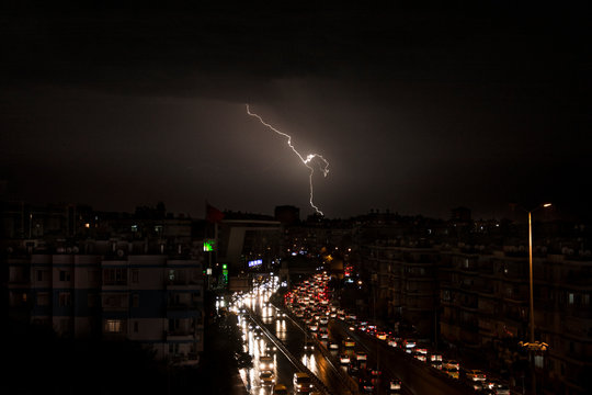 lightning in the city