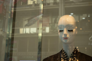 Skinless lifeless mannequin. There's clothes on. Made of plastic.