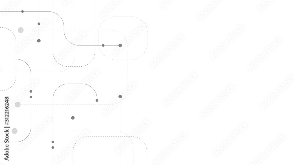 Aufkleber Abstract geometric Circuit connect lines and dots.Simple technology graphic background.Illustration Vector design Network technology and Connection concept.