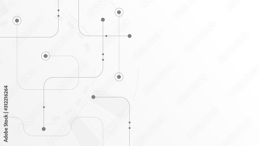 Poster Abstract geometric Circuit connect lines and dots.Simple technology graphic background.Illustration Vector design Network technology and Connection concept.