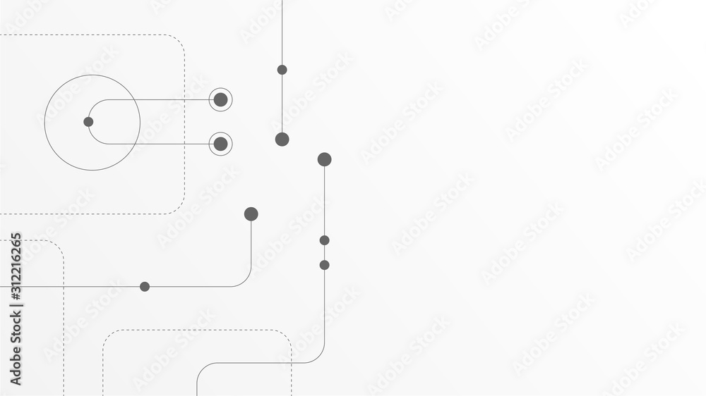 Poster Abstract geometric Circuit connect lines and dots.Simple technology graphic background.Illustration Vector design Network technology and Connection concept.