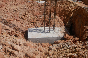 Pile Cap And Column Stump Under Construction At The Construction 