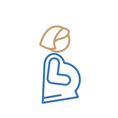 Pregnant woman silhouette simple vector on white background