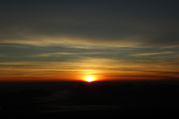 Fototapeta na wymiar sunrise on the hills