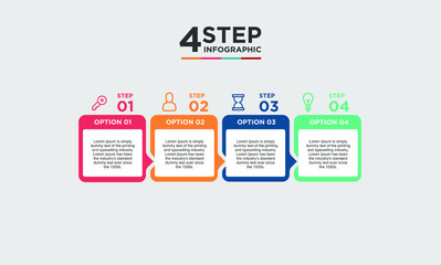 4 step infographic element. Business concept with 4 options and number, steps or processes. data visualization. Vector illustration.