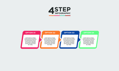 4 step infographic element. Business concept with 4 options and number, steps or processes. data visualization. Vector illustration.