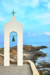 Belfry of Orthodox chapel on the island of Zakynthos in Greece.