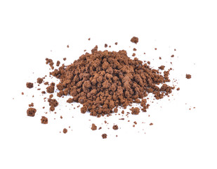 coffee powder on the white background