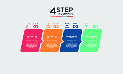 4 step infographic element. Business concept with 4 options and number, steps or processes. data visualization. Vector illustration.
