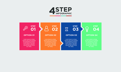 4 step infographic element. Business concept with 4 options and number, steps or processes. data visualization. Vector illustration.