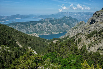 Fototapeta na wymiar Kotor Bay in Medditerrean sea, Montenegro