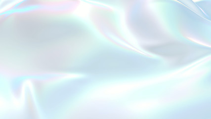 3D render beautiful folds of white silk in full screen, like a beautiful clean fabric background. Simple soft background with smooth folds like waves on a liquid surface. Nacre 61