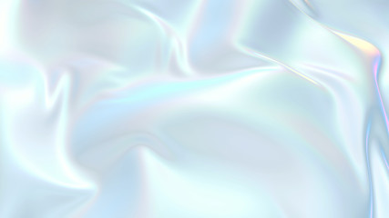 Obraz premium 3D render beautiful folds of white silk in full screen, like a beautiful clean fabric background. Simple soft background with smooth folds like waves on a liquid surface. Nacre 67