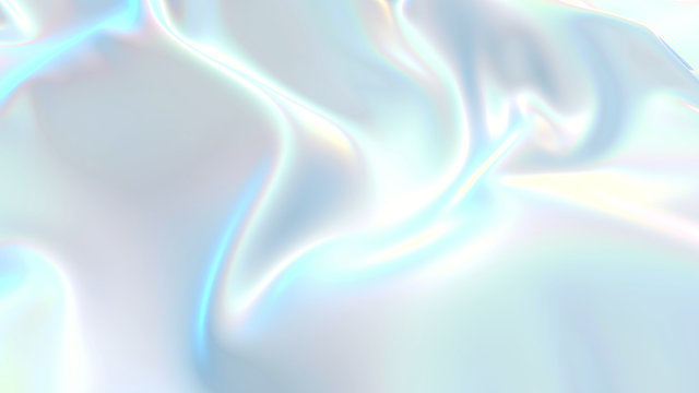 3D render beautiful folds of white silk in full screen, like a beautiful clean fabric background. Simple soft background with smooth folds like waves on a liquid surface. Nacre 62