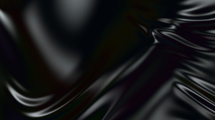 Fototapeta premium 3D render beautiful folds of black silk in full screen, like a beautiful clean fabric background. Simple soft background with smooth folds like waves on a liquid surface. 27