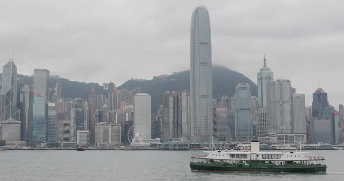 Starr Ferry Boats at Victoria Harbour Pan in Hong Kong China