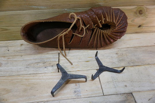 viking birka ice creepers or crampons, reconstruction by daegrad tools