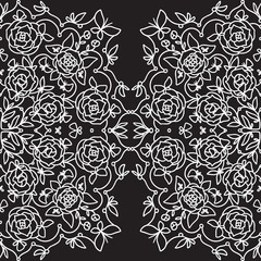 Beautiful pattern for scarves. Ornamental pattern with flowers