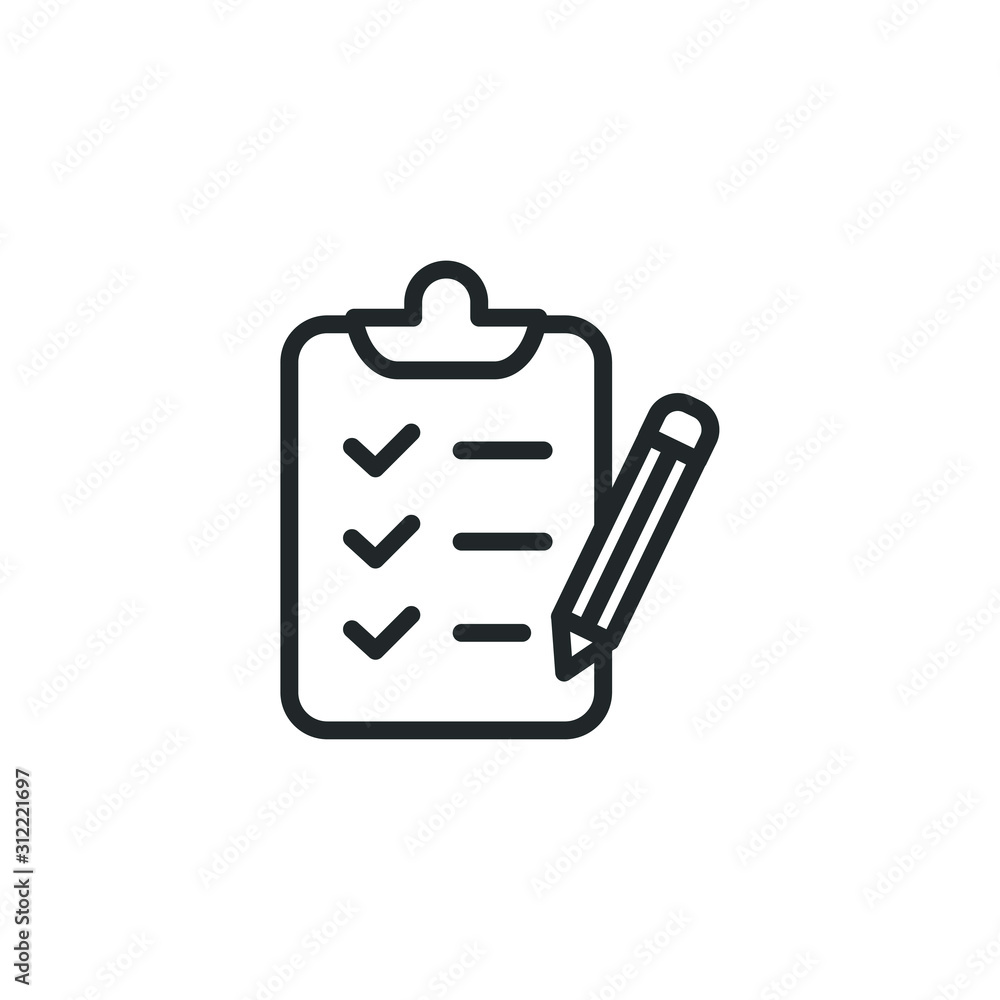 Poster checklist icon template color editable. Clipboard symbol vector sign isolated on white background illustration for graphic and web design.