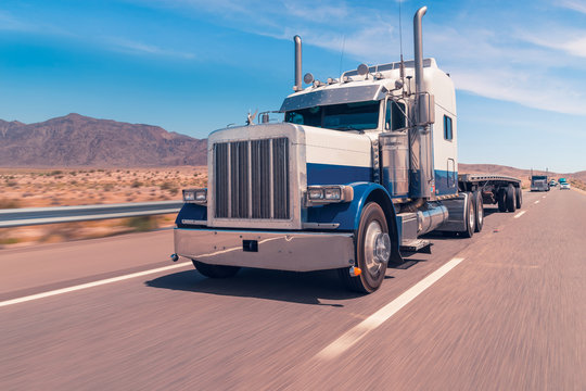 big american black truck on the way