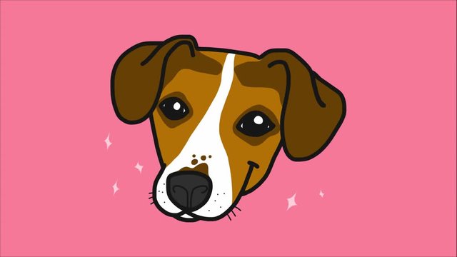 Jack Russell dog sparkle cartoon