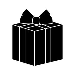 silhouette of gift box present isolated icon vector illustration design