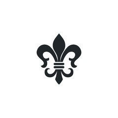 fleur de lis heraldic icon template color editable. fleur de lis heraldic symbol vector sign isolated on white background illustration for graphic and web design. © Frog_Ground