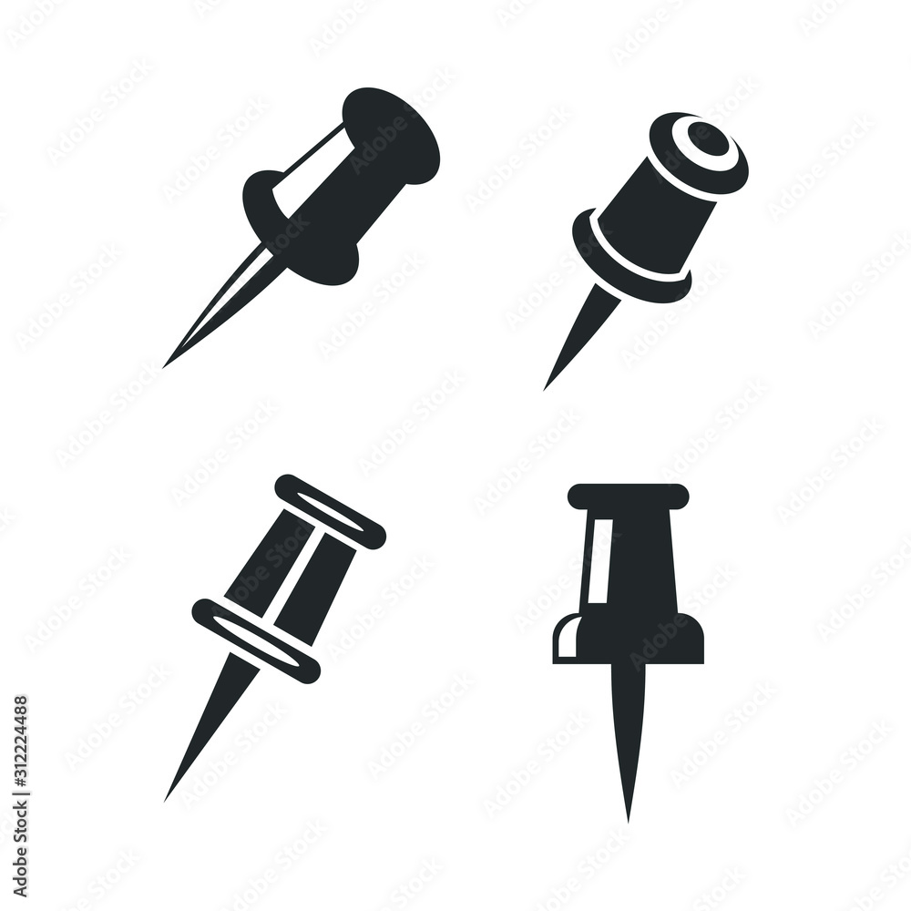Poster push pin icon template color editable. push pin symbol vector sign isolated on white background illu
