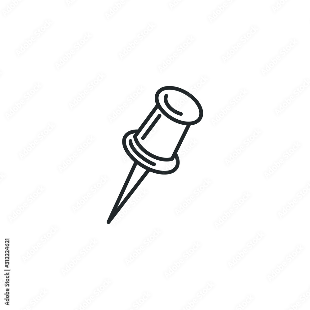 Poster push pin icon template color editable. push pin symbol vector sign isolated on white background illu
