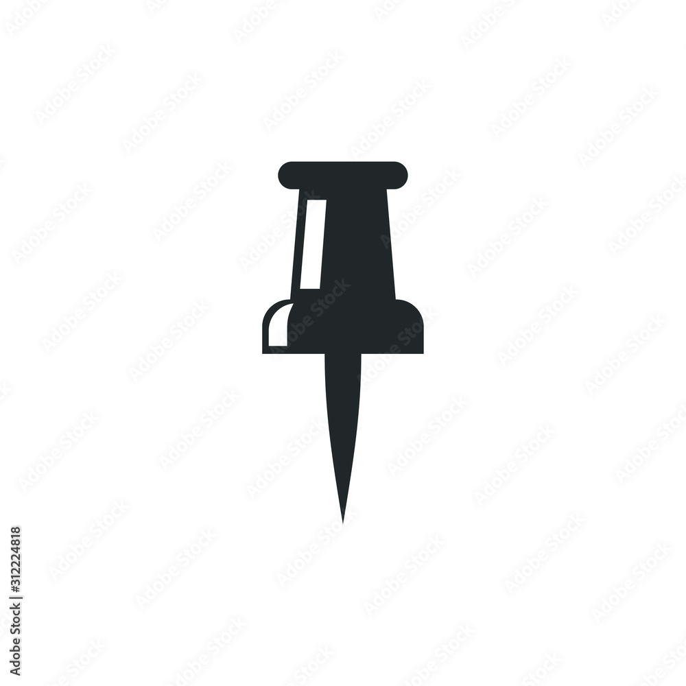Poster push pin icon template color editable. push pin symbol vector sign isolated on white background illu