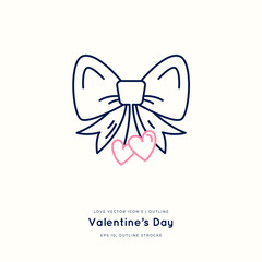Love outline icon isolated on white, hand drawn vector illustration. Happy Valentine's Day. Concept for card, children print, social media post