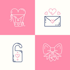 Love outline icon isolated on white, hand drawn vector illustration. Happy Valentine's Day. Concept for card, children print, social media post