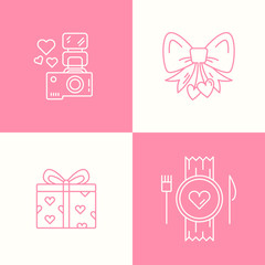 Love outline icon isolated on white, hand drawn vector illustration. Happy Valentine's Day. Concept for card, children print, social media post