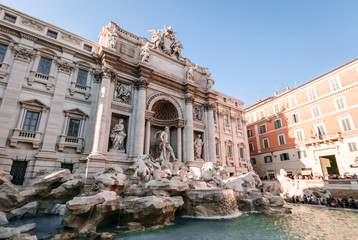 Fototapeta na wymiar Fontana di Trevi en Roma. Italia