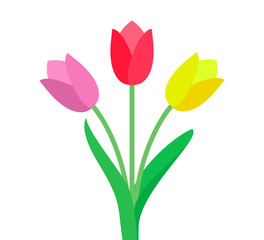 Tulip vector. Tulips. Flat icon of tulip. 8 March. Women`s day. Vector illustration