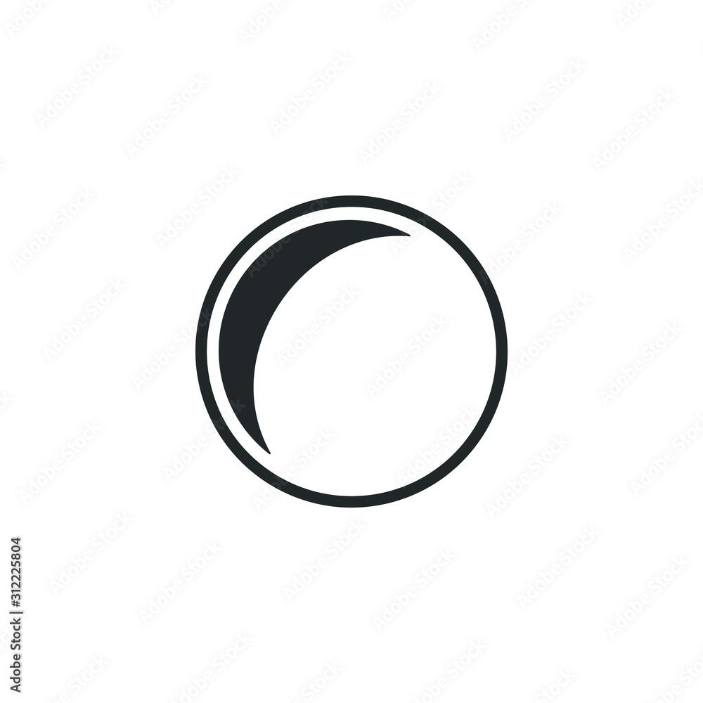 Poster moon icon template color editable. moon symbol vector sign isolated on white background illustration