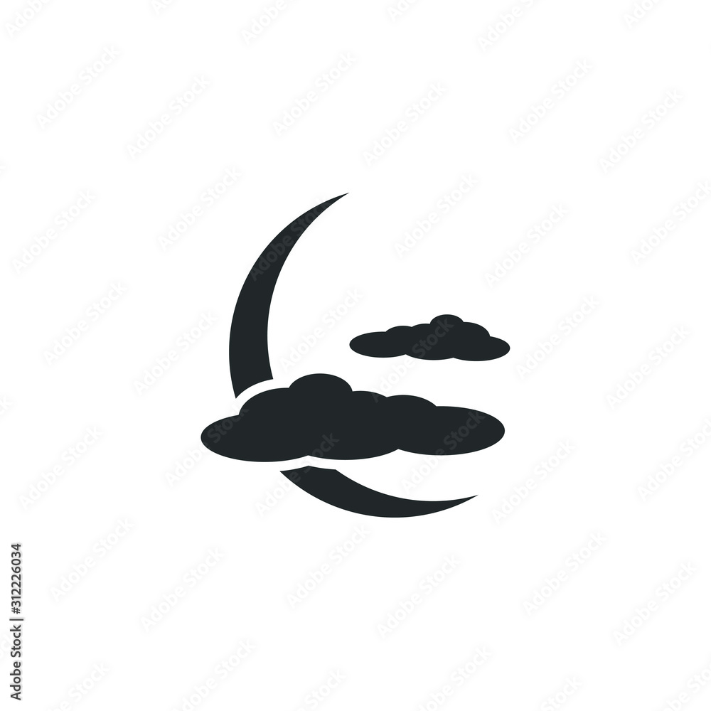 Fototapete moon icon template color editable. moon symbol vector sign isolated on white background illustration for graphic and web design.