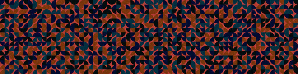 Pattern with random colored quarter circles Generative Art background illustration