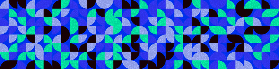 Pattern with random colored quarter circles Generative Art background illustration