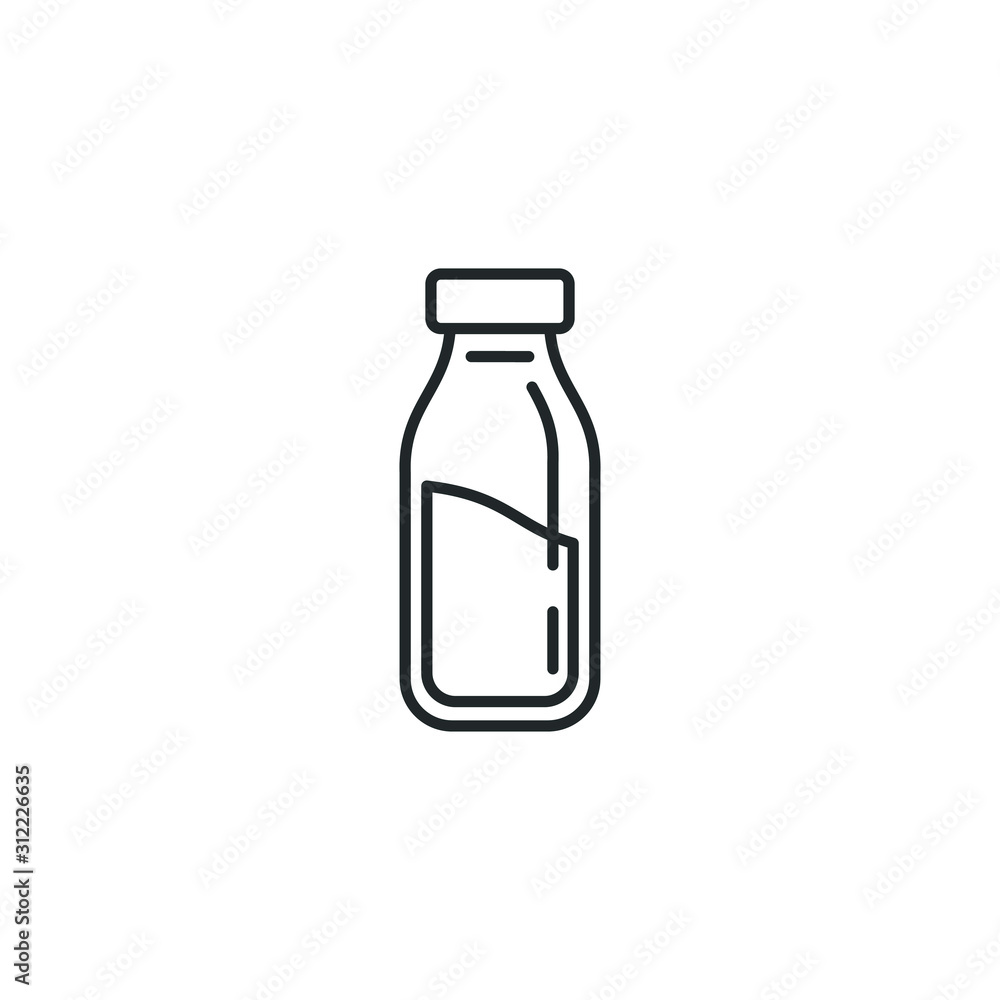 Aufkleber milk bottle icon template color editable. milk bottle symbol vector sign isolated on white backgroun